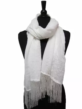 JC315 Tassel Spring Scarf — White