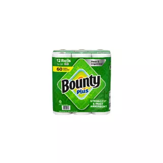 Bounty Plus Individual Wrap Paper Towels 12 Rolls 91 Sheets