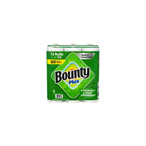 Bounty Plus Individual Wrap Paper Towels 12 Rolls 91 Sheets