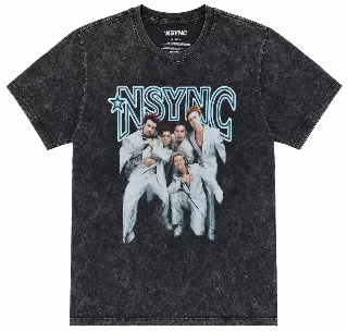 NSYNC BAND PHOTO T-SHIRT BLACK MINERAL