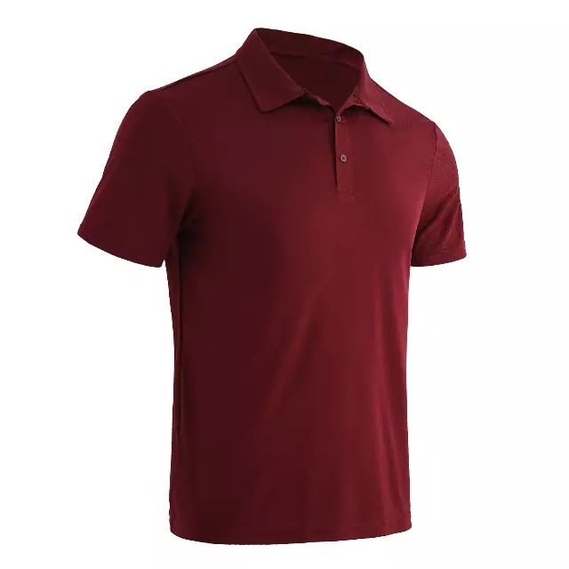 Men's Performance Polo Shirt with Polyester Jacquard Mesh - Style #LHT13 - $4.15/Unit MINIMUM 24 PCS- PLEASE SEE DESCRIPTION - S-2XL — Burgundy