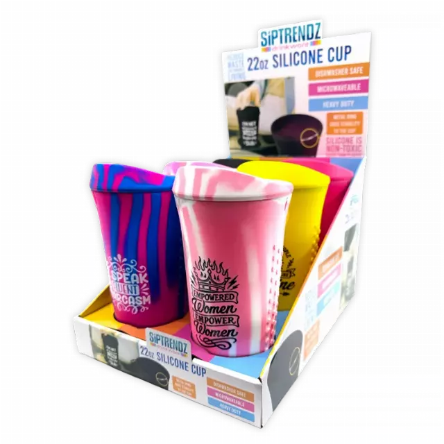SipTrendz 22oz Silicone Cups - 6 Pieces Per Retail Ready Display 26263