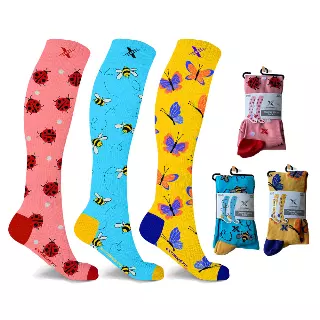 Nature Knee High Compression Socks - 3 ASST STYLES — Large/XL