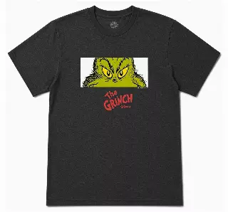 DR SEUSS THE GRINCH PORTRAIT T-SHIRT GREY