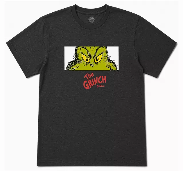 DR SEUSS THE GRINCH PORTRAIT T-SHIRT GREY