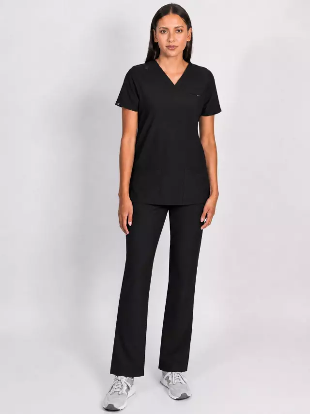Liliana | Straight Leg Scrubs Set — Black / 2XL