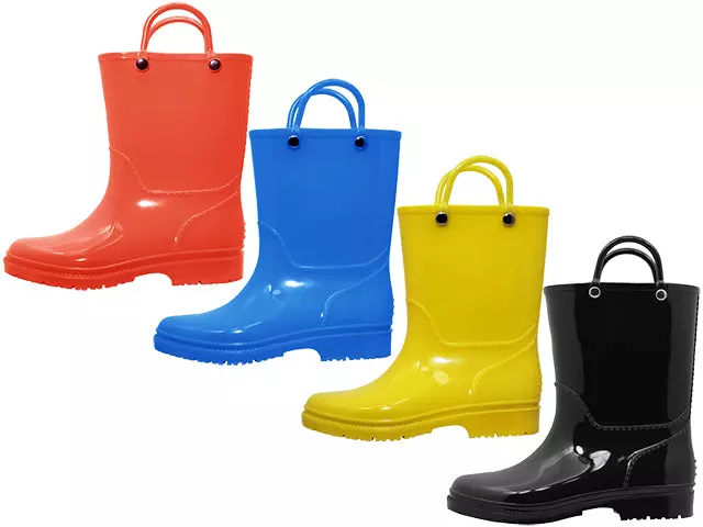 RB-70 - Wholesale Children's "Easy USA" Super Soft Plain Rubber Rain Boots