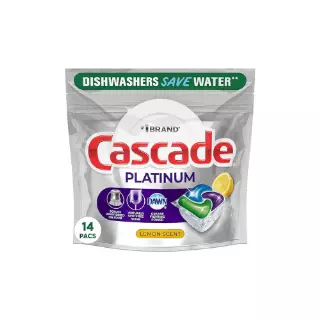 Cascade Platinum Dishwasher Detergent ActionPacs, 14 Count – Case Pack of 6