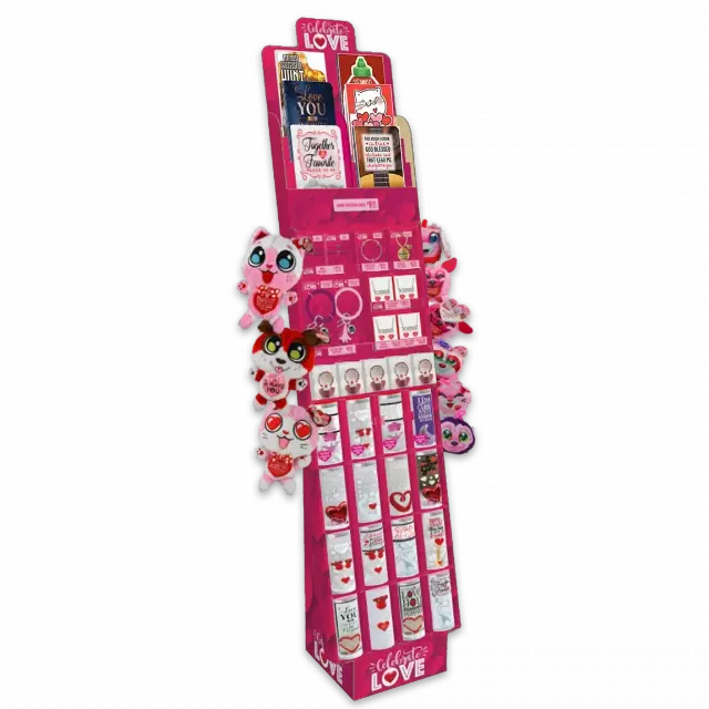 Valentines Day Gift Assortment Floor Display - 90 Pieces Per Retail Ready Display Kit 88428