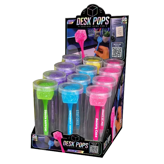 Fun Doh™ Desk Pops Squishy Cube Pen - 12 Pieces Per Display 26728