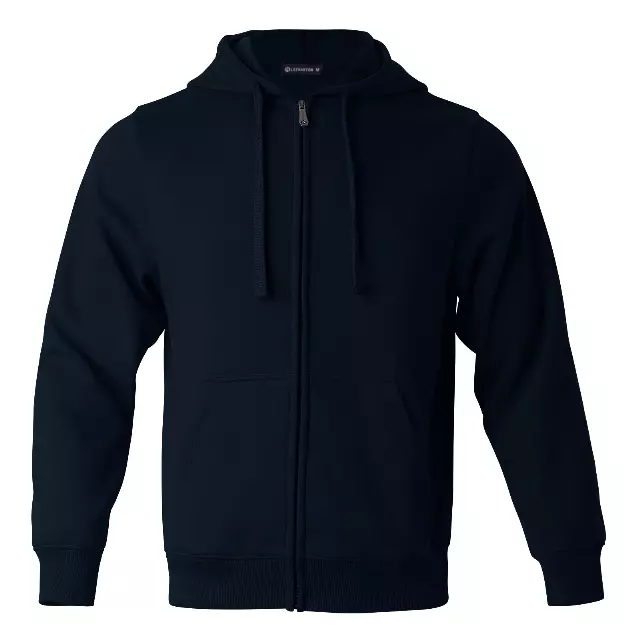 Men's Full Zip Fleece Hoodie Sweatshirt 280gsm 80%Cotton 20% Polyester - Style #MFJ103 - $12.80/Unit - 12PCS/CS - PLEASE SEE DESCRIPTION — Navy