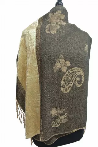 IN101 Pattern Pashmina — Black