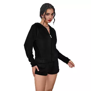Women's Soft Velvet 2PC Set- Style #LJS206 - $12.50/Unit - 12pcs/cs - PLEASE SEE DESCRIPTION — Black