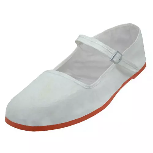 T2-114C - Youth's "Easy USA" Cotton Upper Classic Mary Jane Shoes — White (T2-114C-W) / 27-34 Assorted