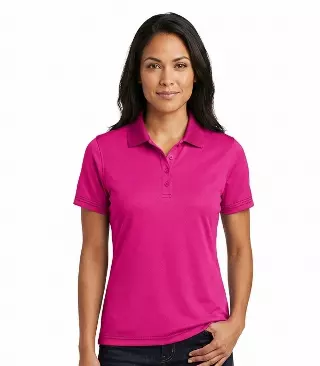 Ladies Closed Mesh Performance Polo Fuchsia - 9145509