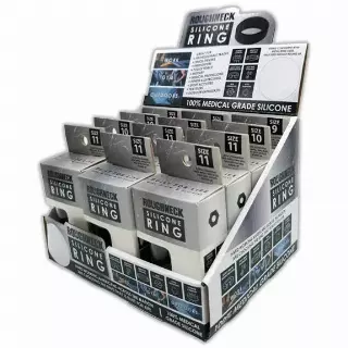 Silicone Ring Assortment - 12 Pieces Per Retail Ready Display 22803