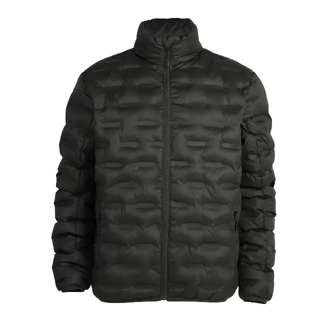 Men’s Embossed Full Zip Puffer Jacket Berber Lined - Style #MFJ147 - $16.00/Unit MINIMUM 12 PCS- PLEASE SEE DESCRIPTION — Black