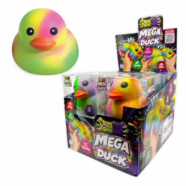 Fun Doh™ SquishZilla™ Mega Squishy Tie Dye Duck - 8 Pieces Per Retail Ready Display 26811