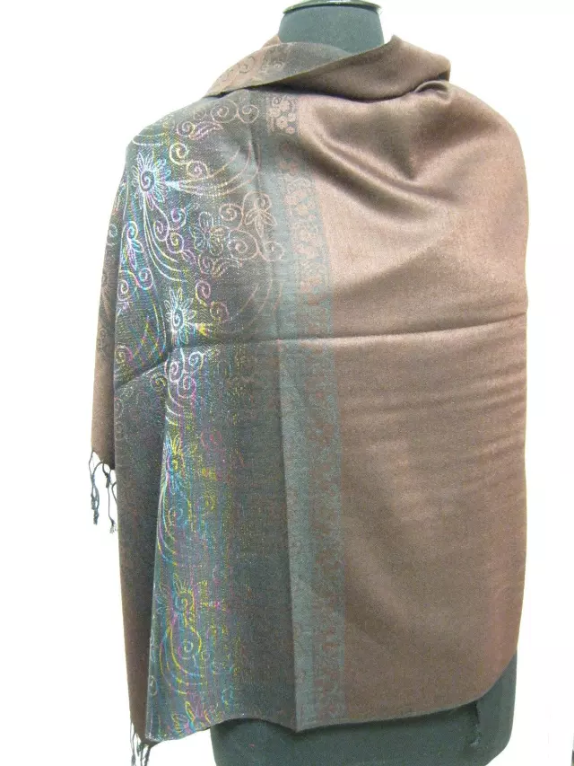 Y8 Metallic Pashmina — Coffee