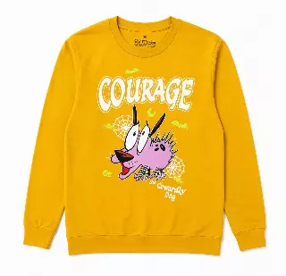 NICKELODEON COURAGE THE DOG ICONS CREWNECK GOLD