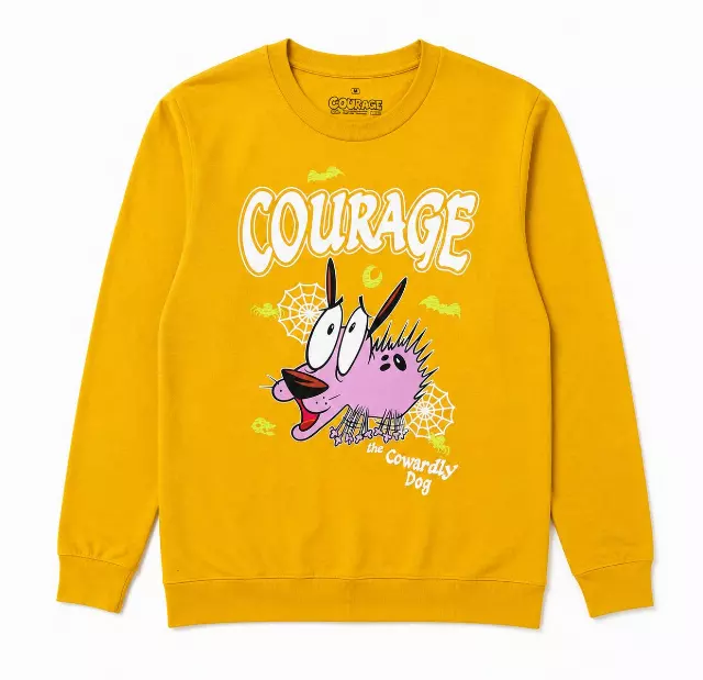 NICKELODEON COURAGE THE DOG ICONS CREWNECK GOLD