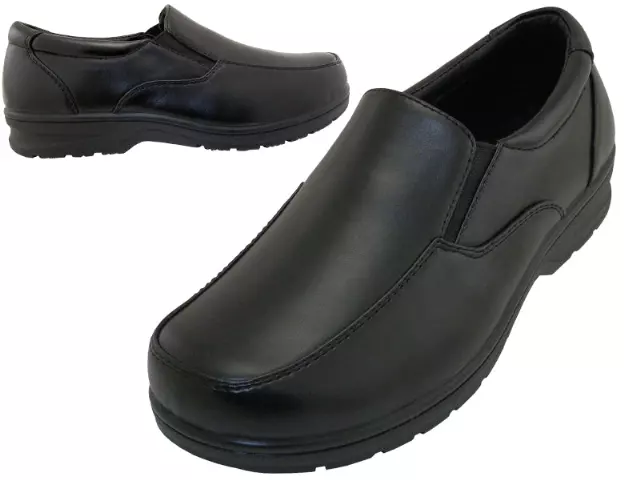 S5007-B - Wholesale Boy's "Easy USA" PU Upper Twin Gore Slip on Dress Shoes & School Shoes