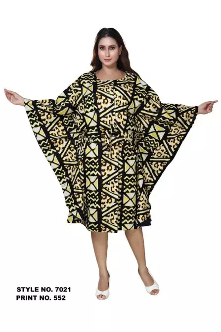 7021 - Denim Long Poncho - One Size (3pcs PRE-PACK) ($30 Each) — One Size / Print-552