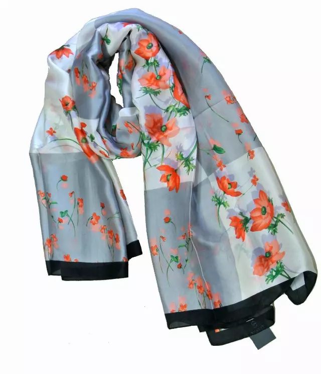 D103 Premium Silky Feel Spring Scarf — Silver