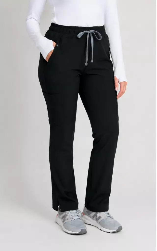 Straight Leg Mid-Rise Multi-Pocket Scrub Pant — S