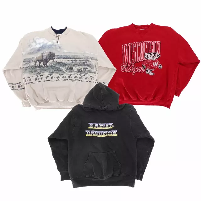 Vintage & Modern Graphic Sweatshirts Mix of 15