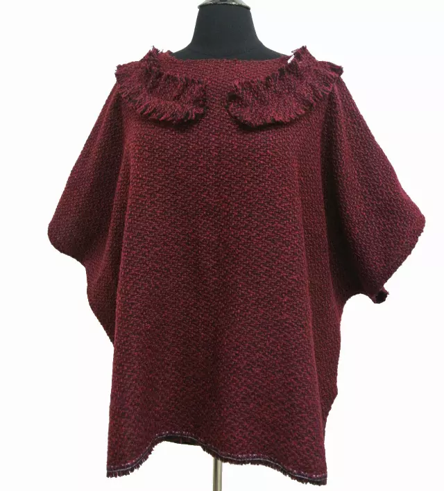 BF101 Solid Color Pullover Cape — Red
