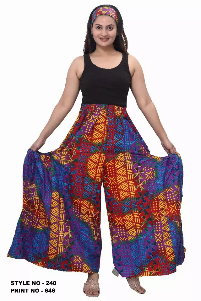 240 - NEW PRINT ALERT!! Ankara Palazzo Pants With Big Side Pockets (3 PCS PRE-PACK) - $20.00 Each — One Size (4 - 24) / Print-646