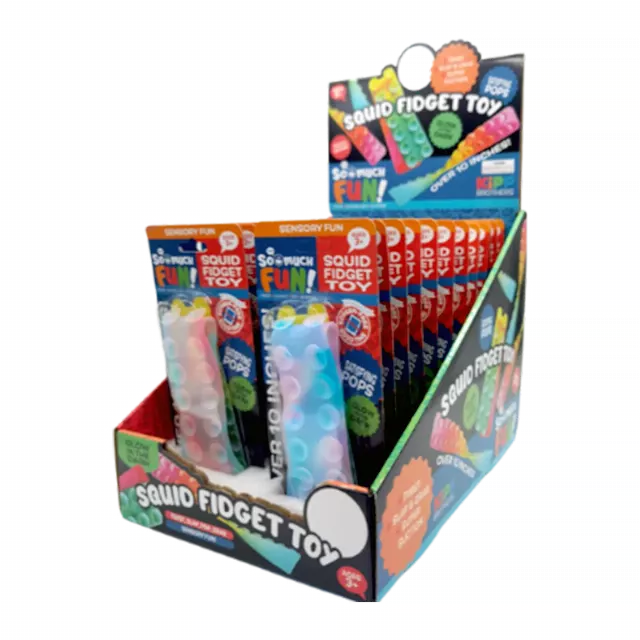 Fidget Pop Sensory Squid Toy - 24 Pieces Per Retail Ready Display 23264