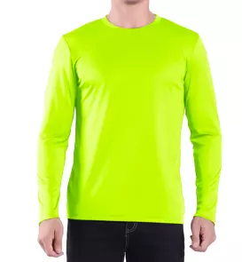 Men's Crew Neck Long Sleeve Shirt- Style #MS904- $5.90/Unit MINIMUM 24 PCS - PLEASE SEE DESCRIPTION - S-2XL — Yellow