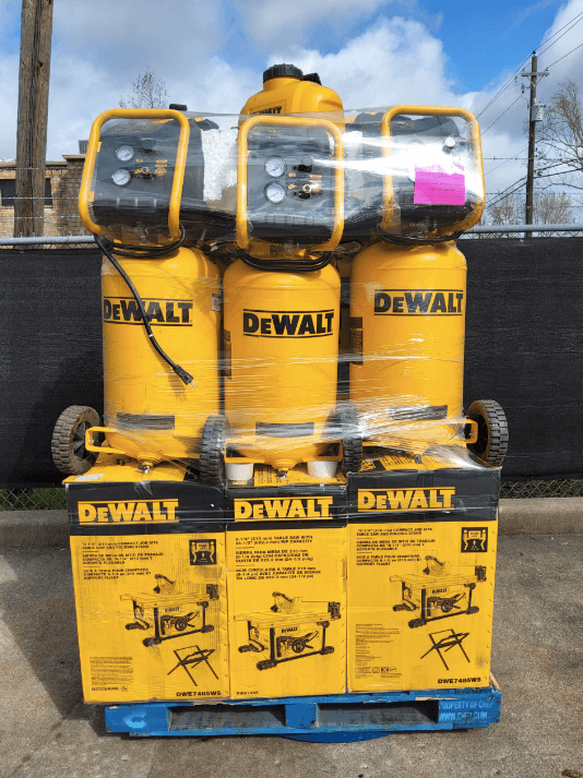 Dewalt power tools pallets · Grade A shelf pulls and open-box returns