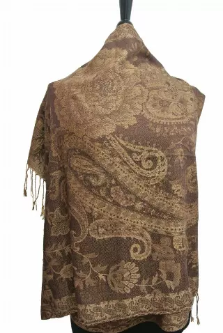 IN107 Pattern Pashmina — Khaki