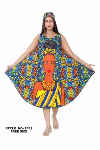 PNA-7032 - Women's Lightweight Sleeveless Umbrella Dress With Scarf - (6-PCS PRE-PACK) ($8 Each)