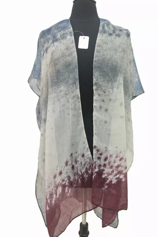 QC210 Tie Dye Look Spring Kimono — Navy