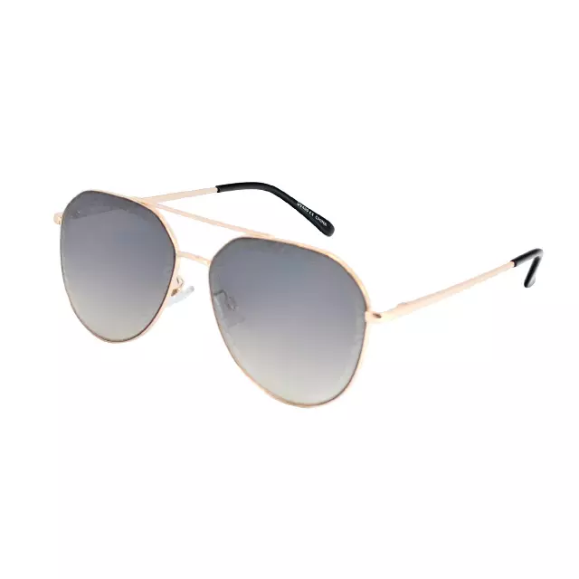 Mosaic Pattern Rim Aviator Sunglasses with Mirrored Color Lenses TD10324