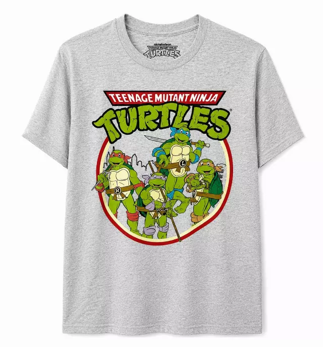 TEENAGE MUTANT NINJA TURTLES T-SHIRT HEATHER GREY