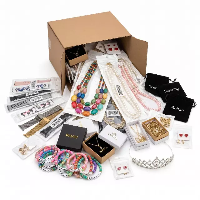 Jewelry & accessories lot · 100 units · shelf-pull