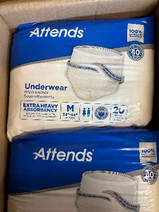 Attends Underwear, Sz M, Lot of 4 20 Count Packs