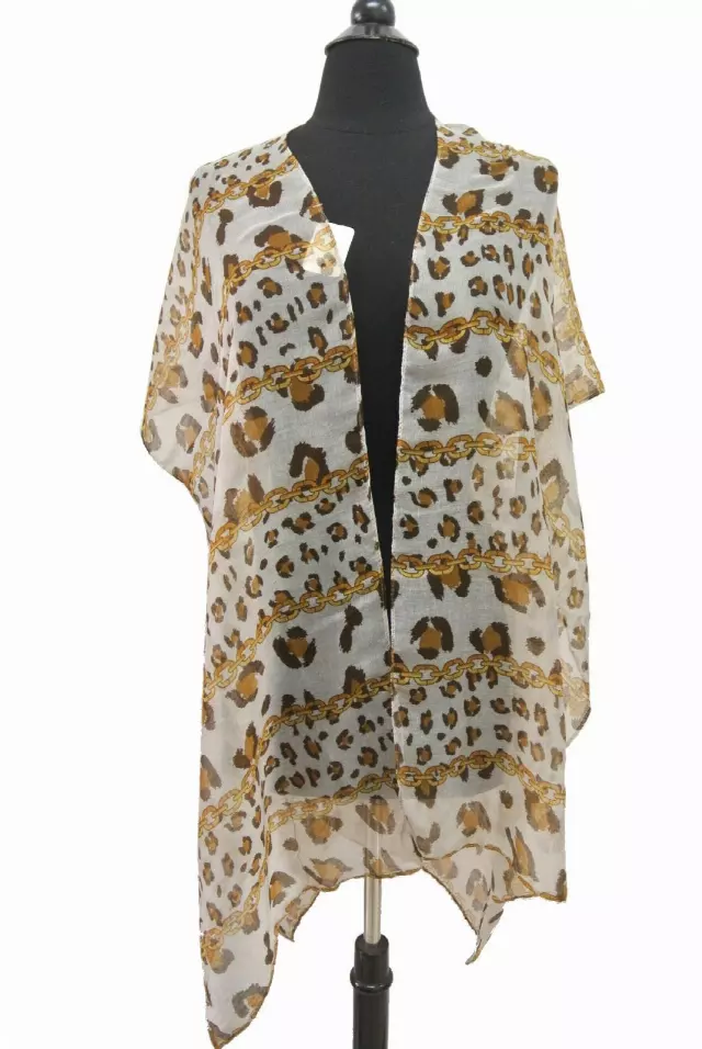 QC218 Animal Print Spring Kimono — Yellow