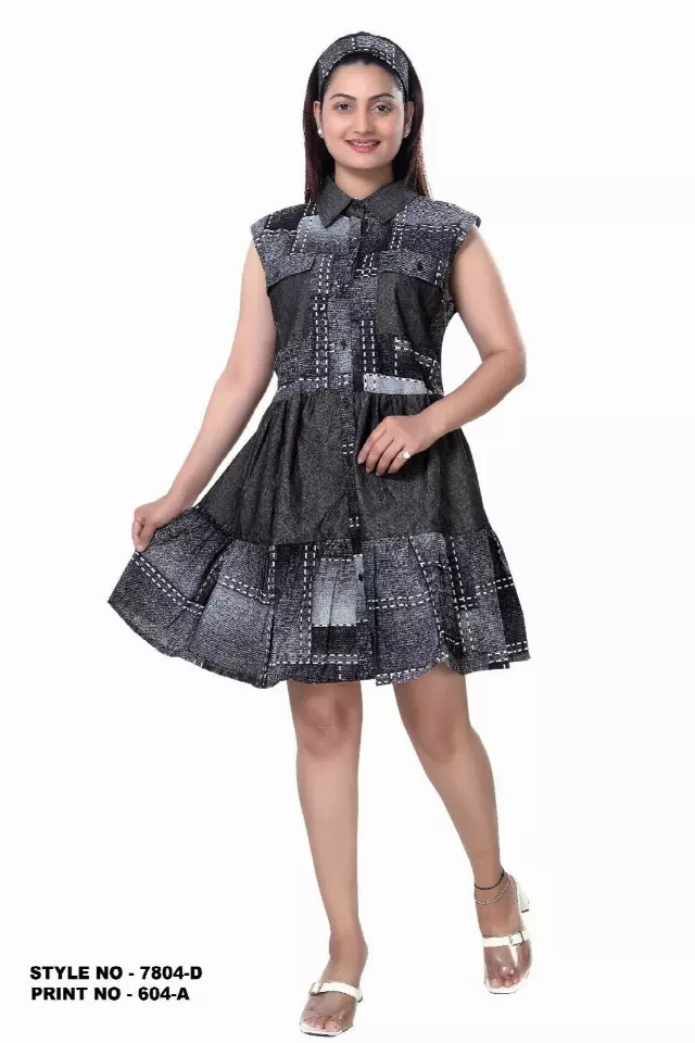 7804 - Button Down Authentic African Short Dress (3 PCS PRE-PACK) - $18.00 EACH — One Size (4 - 24) / Print-604A PD