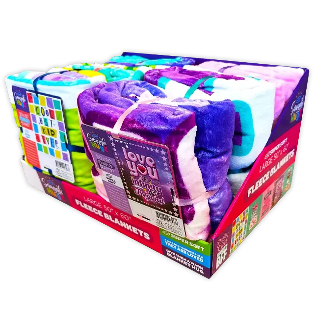 Wholesale Kids Printed Blankets - 6 Pieces Per Display 24396