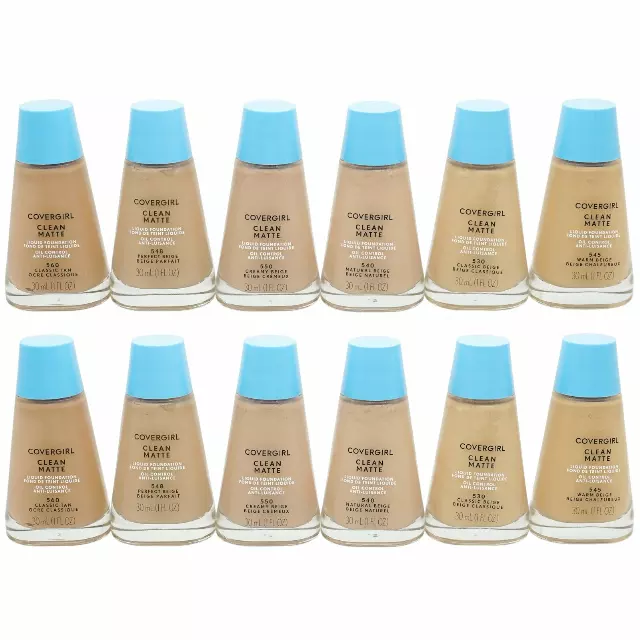 Covergirl Clean Matte Liquid Foundation Assorted - Wholesale 12 Units (COV-LIQASS)