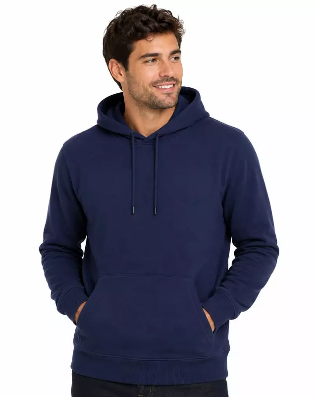 Men's Lightweight Pullover Fleece Hoodie #01 — Navy / S-M-L-XL
