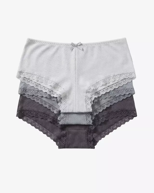 Mara Boyshort 3-Pack Panties — Gray / S