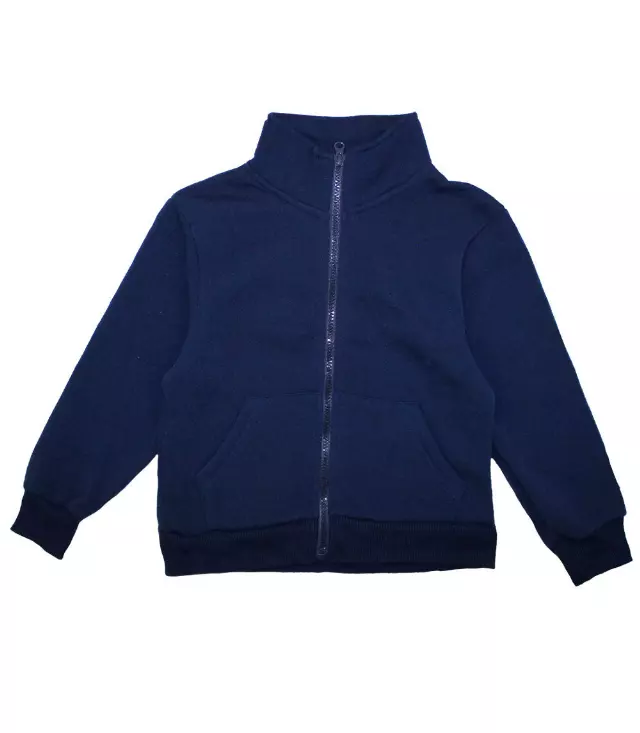 Boys 8-18 Zip Front Collar Fleece Jacket Navy - 0273388
