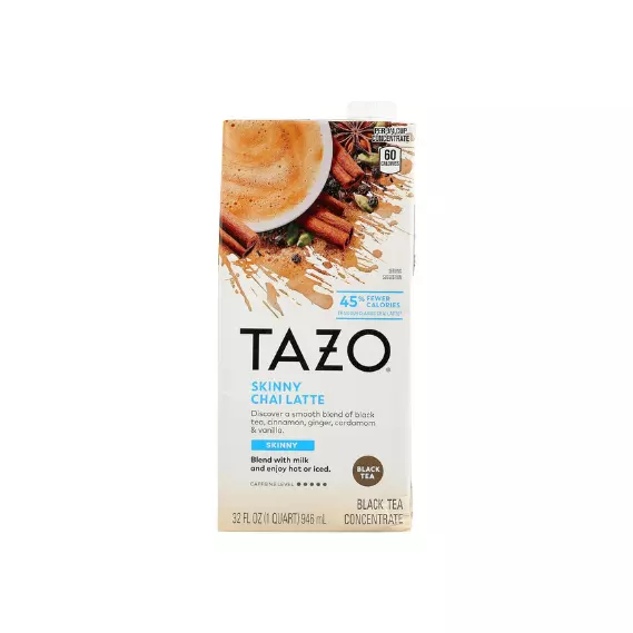 TAZO Skinny Chai Latte Iced Tea Concentrate Black Tea 32 Oz (Pack of 6)
